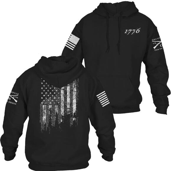 Men’s patriotic hoodie by Grunt Style, new “1776”, American flag design Size - M - Picture 2 of 7